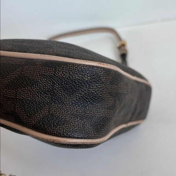 Michael Kors crossbody bag signature brown logo print canvas chain trimmed strap - Picture 11 of 16